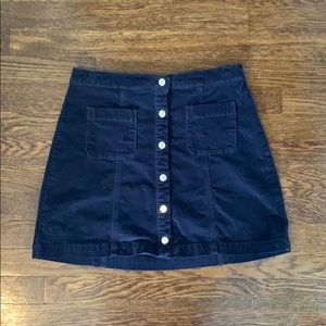 Corduroy button down skirt
